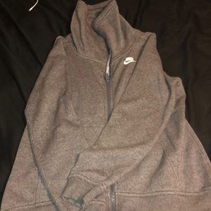 grey nike zip up jacket